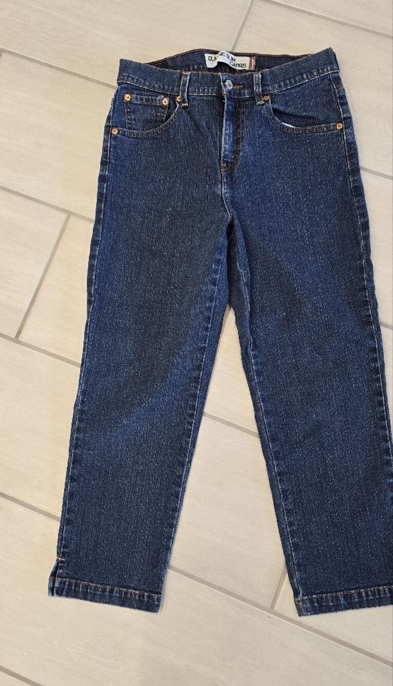 Levi's Blue Denim Slim Capris with Red Trim